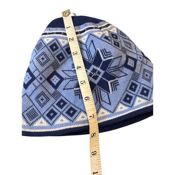 Nordic Patterned Cotton & Acrylic Knit Beanie With Tassel - Picture 6 of 6